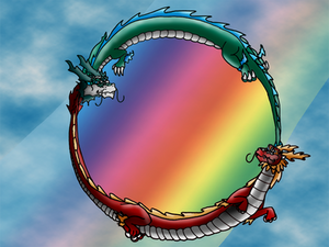 Dragons found a rainbow