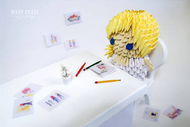 3D Origami Namine and her Drawings