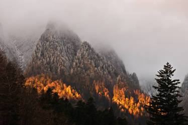 Mountain on fire