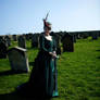 green dress front and hat