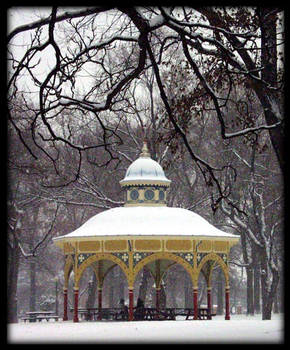 snowy pavilion