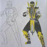 Mortal Kombat Scorpion esqueleto y base