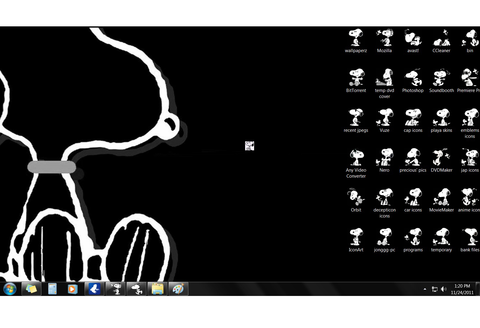 my snoopy desktop, icons and cursor