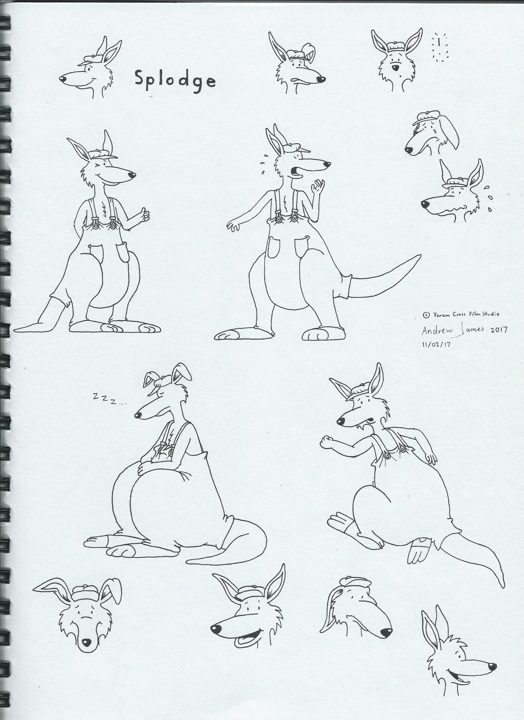 Splodge the Kangaroo sketches