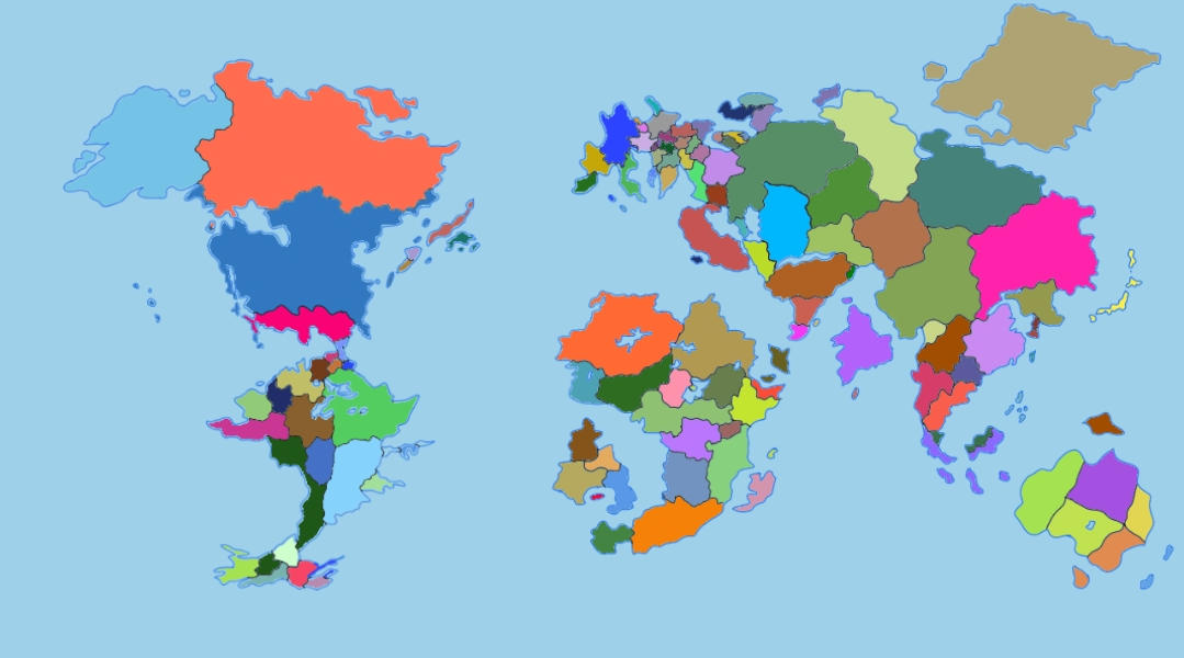 World map colored countries by earththehedgeho on DeviantArt
