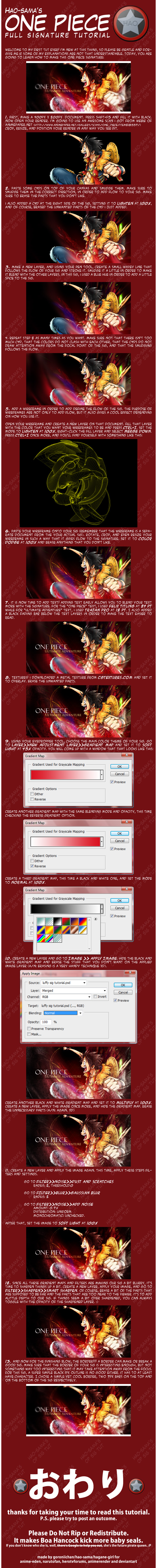 One Piece Full Sig Tutorial