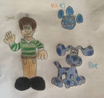 Steve Burns and Blue the Dog by ali26327