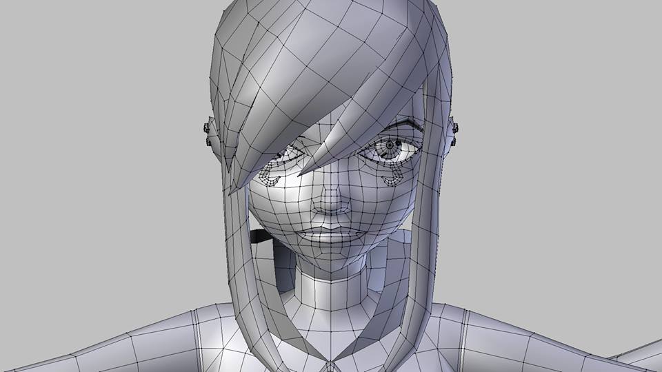 charmcaster enchantress w.i.p wireframe face