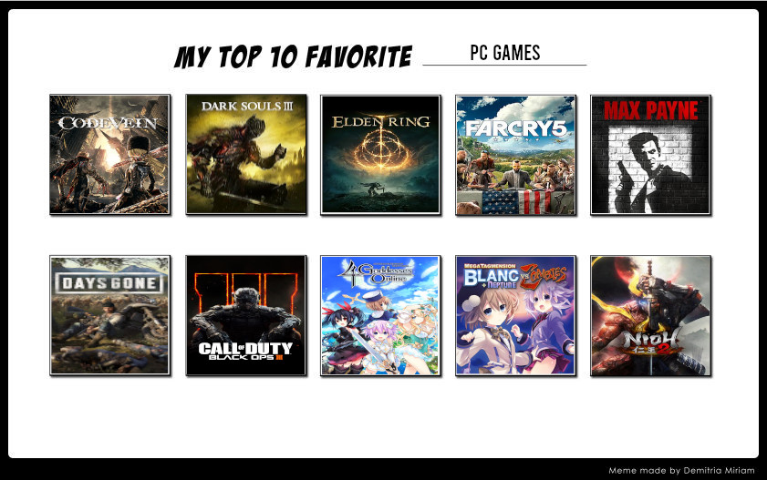 Top 10 Favorite PC Games by TacticalCTUBlak on DeviantArt