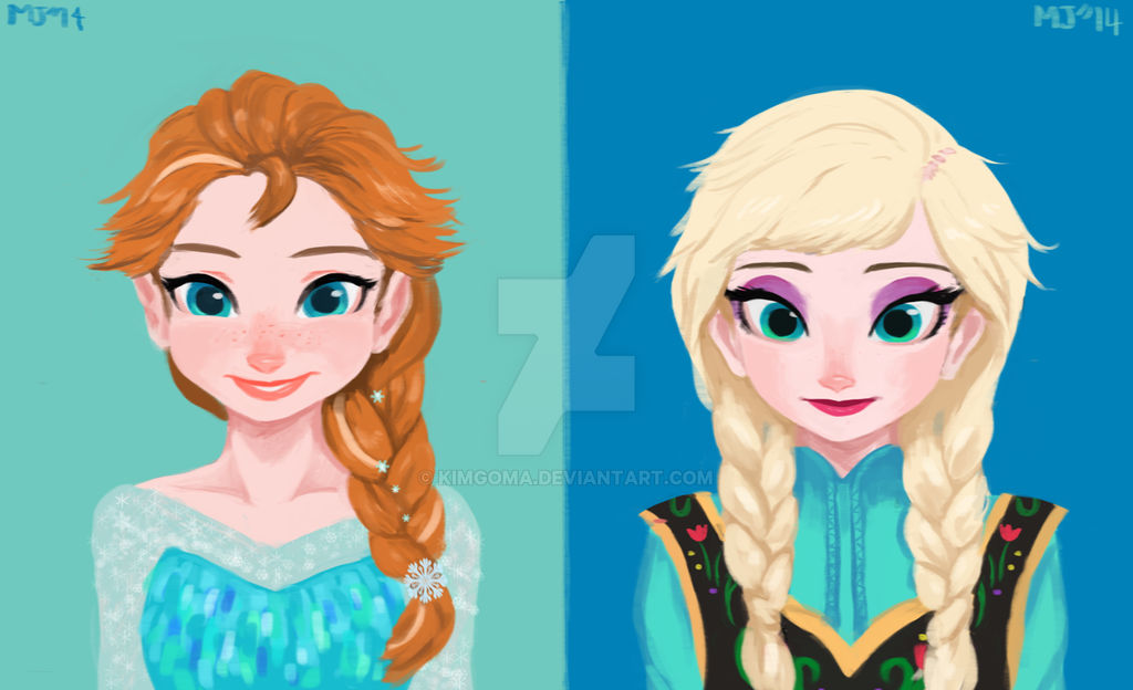 Elsa and Anna Costume change by KimGoma on DeviantArt