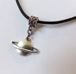 planet saturn charm choker by BubblegumGraffiti