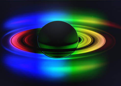 Saturn Cassini full rainbow