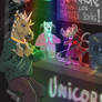 Karaoke night at the Unicorn Cafe
