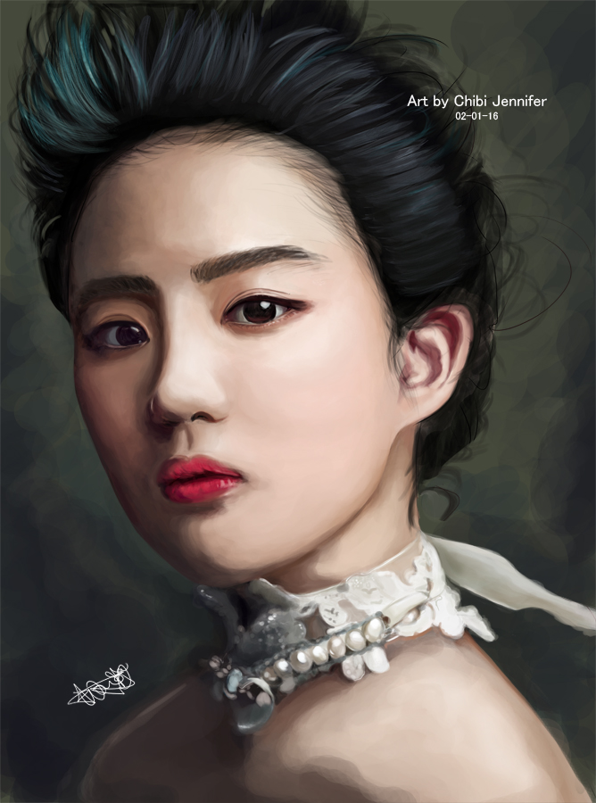 Crystal Liu Yifei Portrait by Chibi-Jennifer