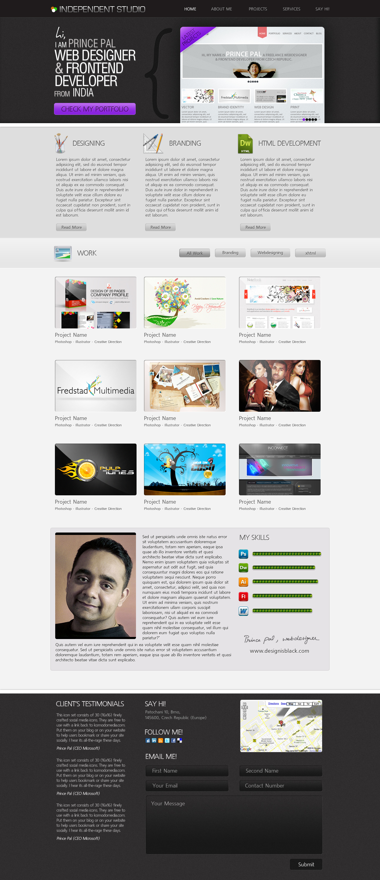 One Page Portfolio Template