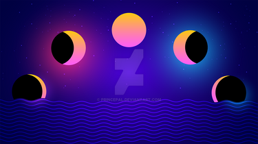 Vaporwave Eclipse In Motion - NFT Art