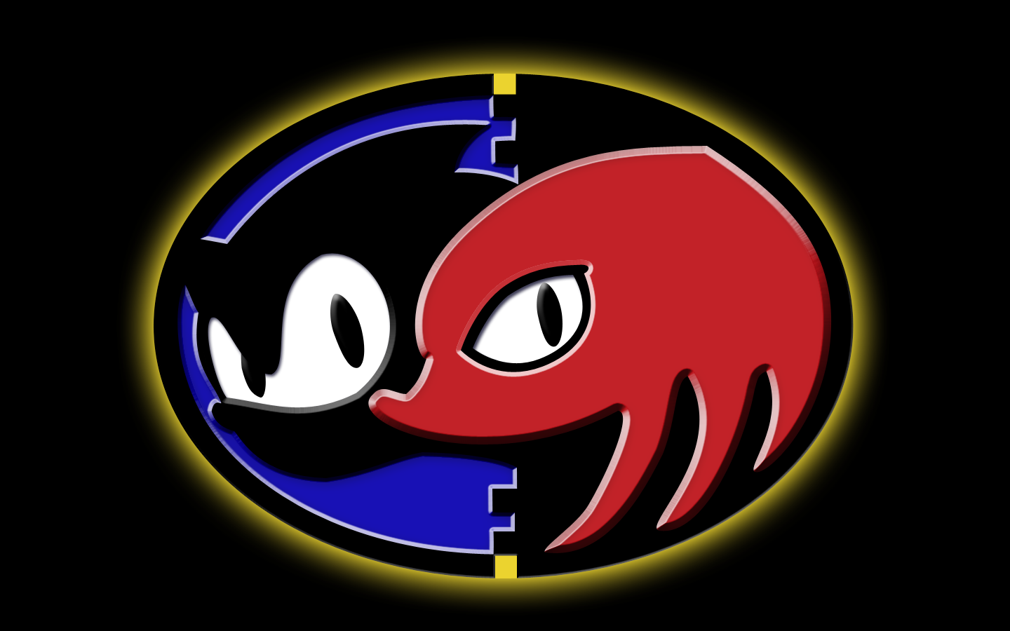 Sonic and Knuckles logo emboss