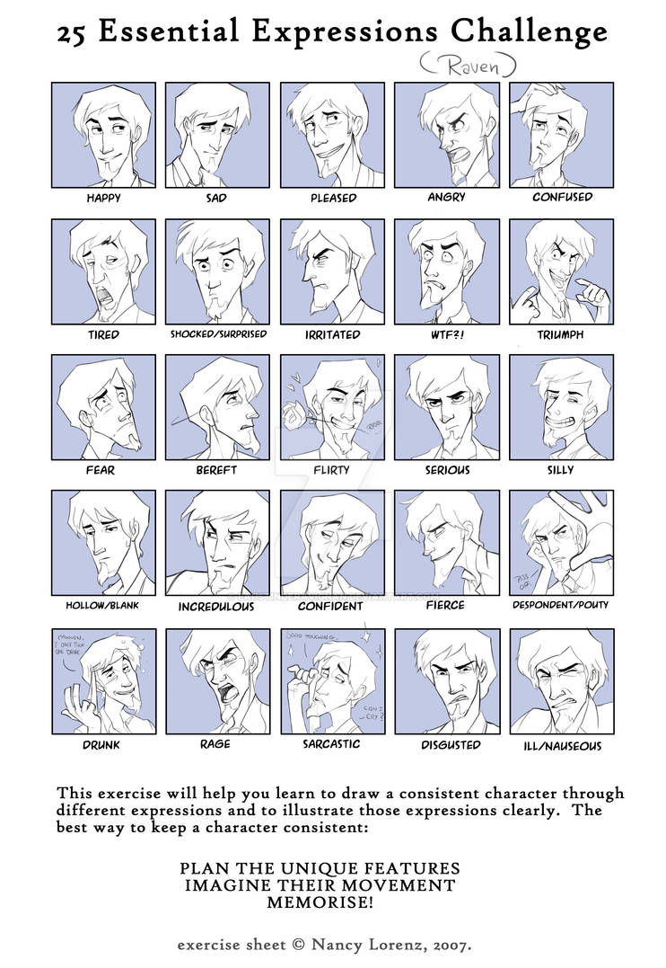 25 Essential Expressions Challenge by FaustindeRavignan on DeviantArt