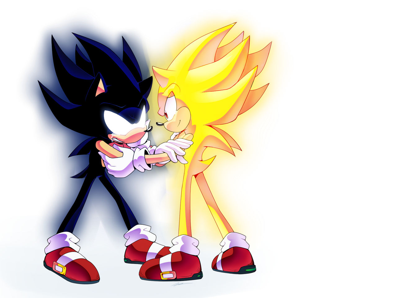 Found this cool art of hyper Sonic. Too bad he only appeared in Sonic 3 and  Knuckles tho but I hope y'all like him. :) Art by NannelFlannelon  DeviantArt : r/SonicTheHedgehog