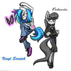 Vinyl Scratch and Octavia Sonic style