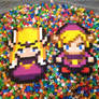 Vio and Violet perler beads.