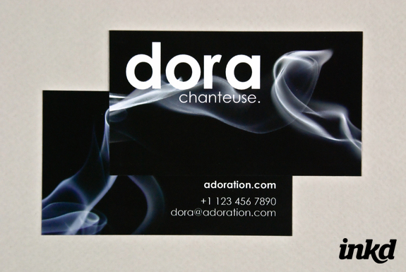 Black Business Card with Smoke