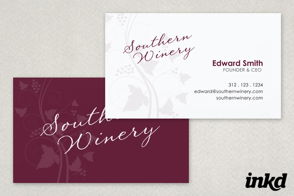 Elegant Winery Business Card