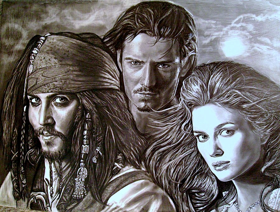 Pirates pencil drawing