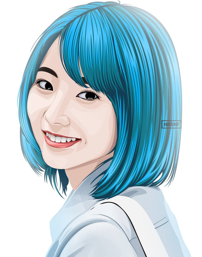 Blue Short Hair Japan Girl Vexel Photoshop By Nikenfalah On Deviantart