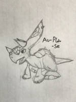 Bleeposaurus pencil drawing by Au-Plau-Se