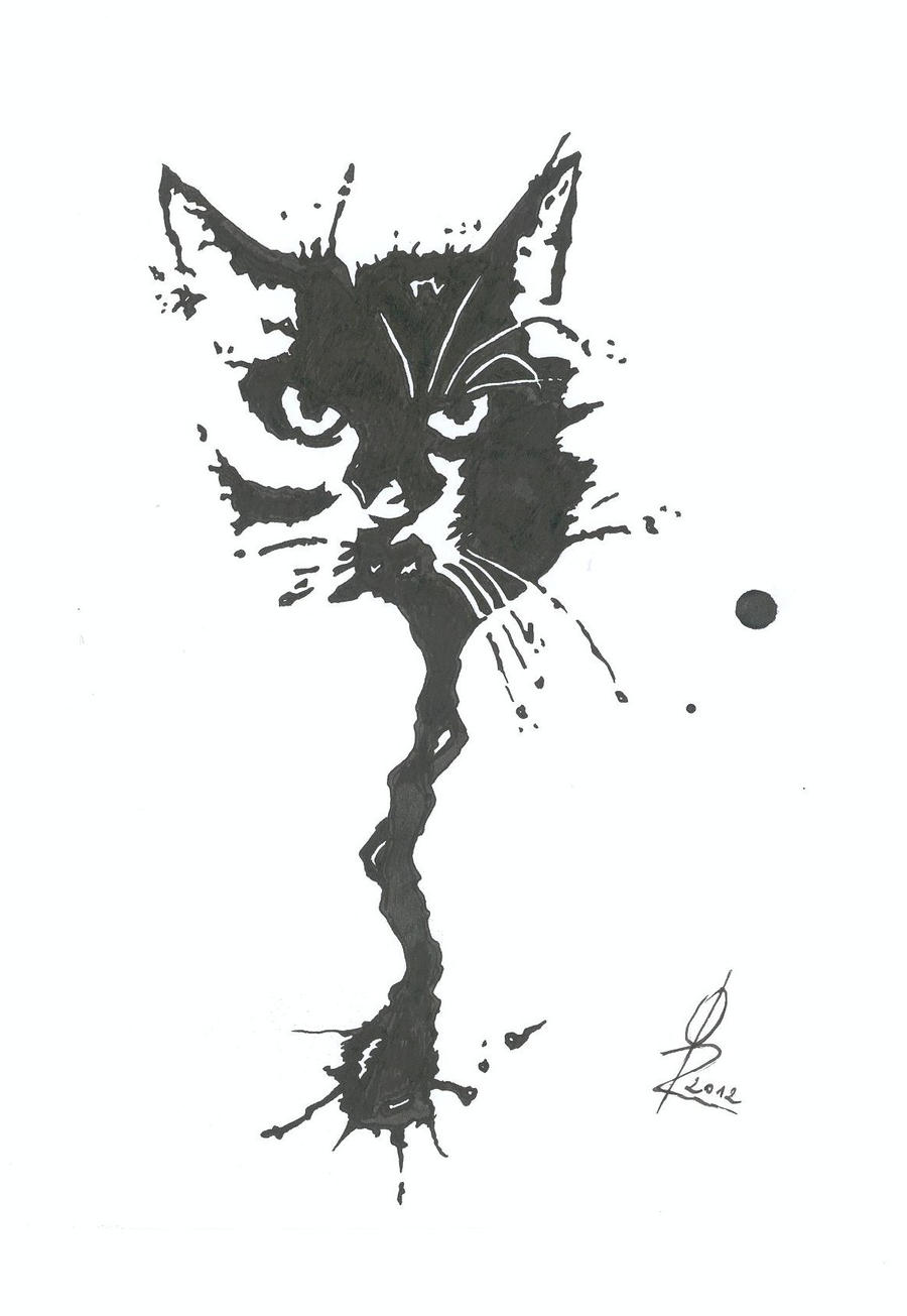 Татуировка кот эскиз