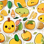 SDXL 09 a pack of cute kawaii mango sticker white 