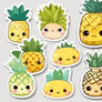 SDXL 09 a pack of cute kawaii pineapple sticker wh