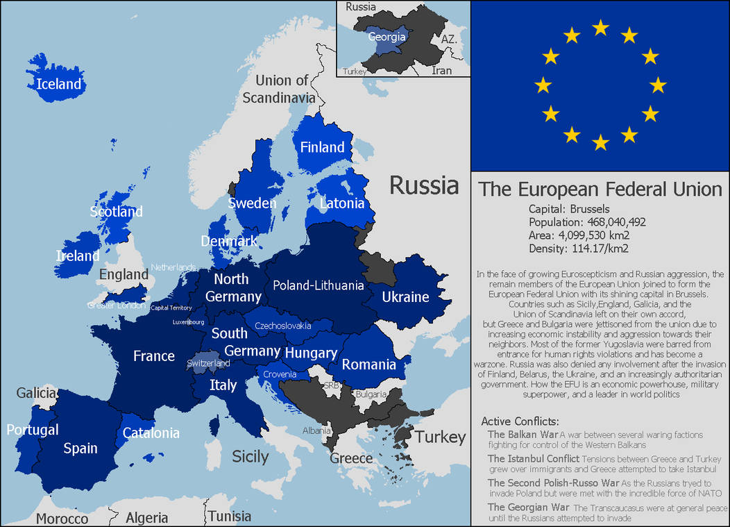 Eu Federalization Map European Federal Union by xlander684 on DeviantArt