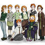 Genderbent Weasleys family portrait