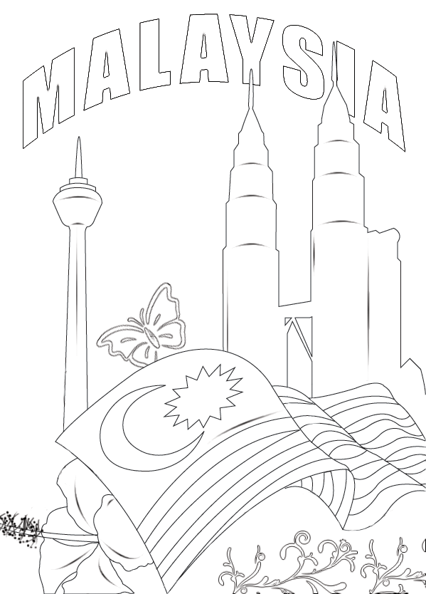 Klcc Coloring Klcc Drawing