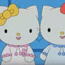 Hello Kitty and Mimmy in their pajamas