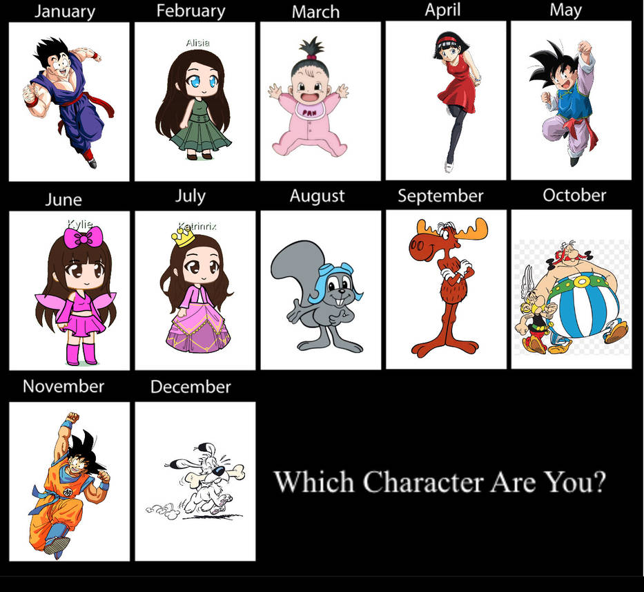 Which Character Is Your Birth Month? by Beatlesfangirl15 on DeviantArt
