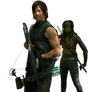 Daryl e Michonne the walking dead render