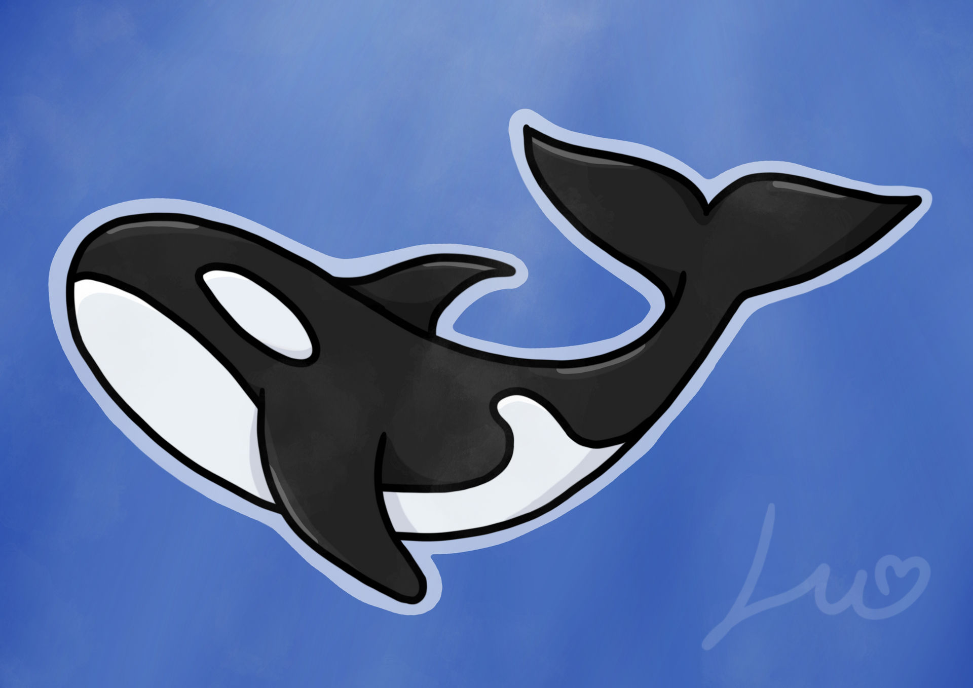 Orca Drawing Easy Orca Whale Icon In Vector. Illustration 34051506