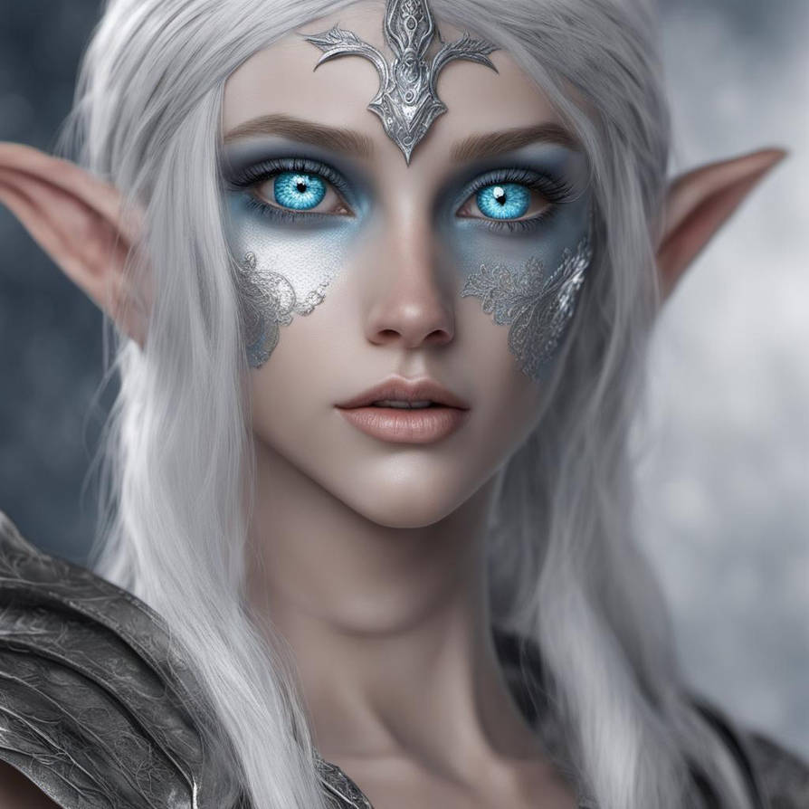 Elf with blue eyes and scaled silver skin dark hai by kadair26 on ...