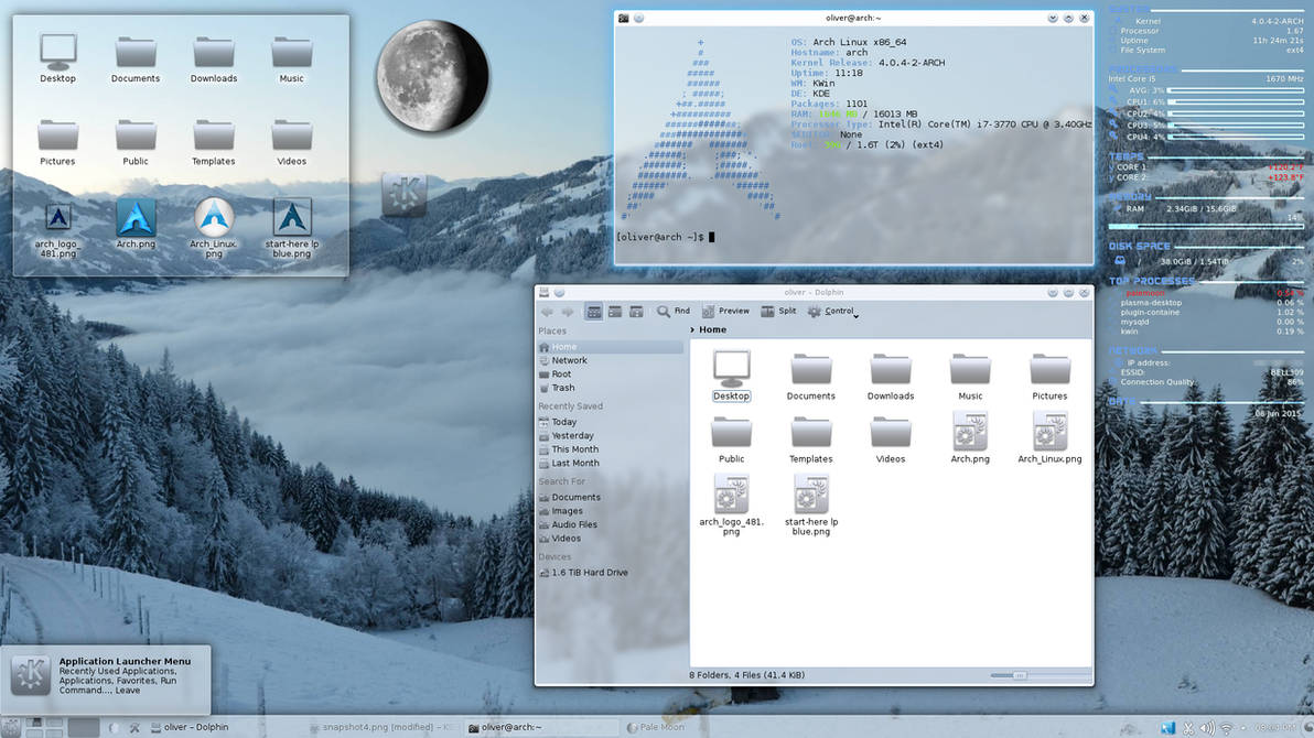 GNU/Linux Desktop - Arch Linux KDE by Shemhamforash01 on DeviantArt