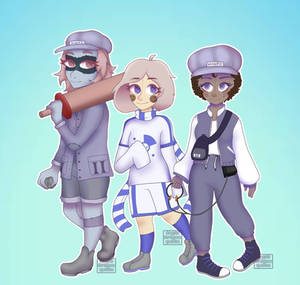 chibi triple-character commission