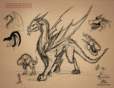 Inktober-#06-Dragon Sketches