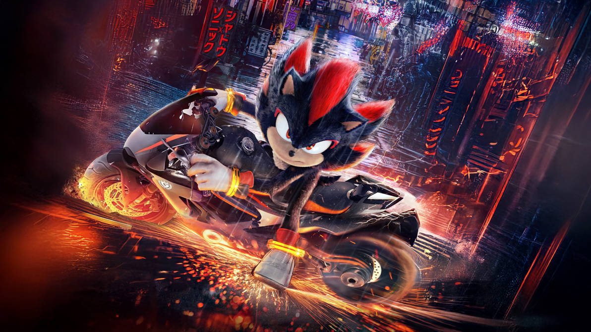 SHADOW ON MOTORCYCLE - Sonic the Hedgehog 3 Movie by TheAxesOfEvil on ...