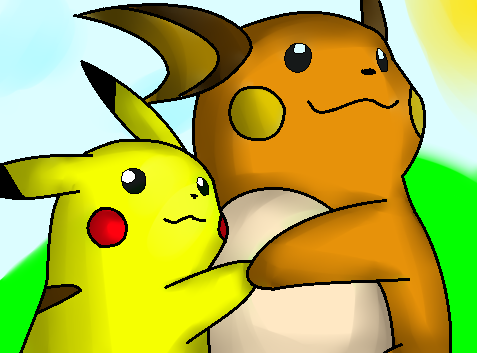 Pikachu and Raichu Colored