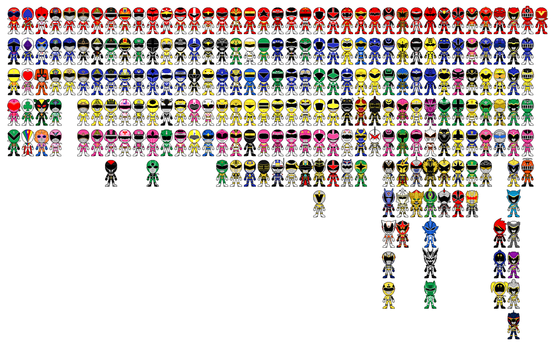 All Super Sentai a.k.a. Power Rangers Pixel Art by Miralupa