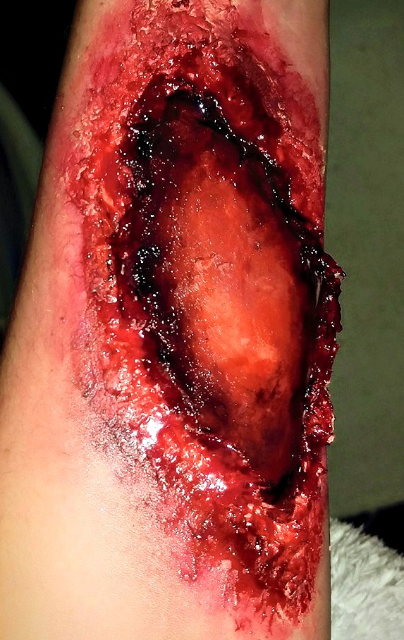 Halloween makeup 2015 - fake wound.