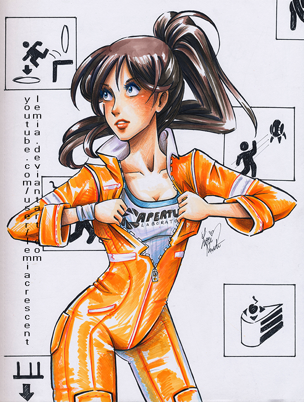 Copic Marker Chell from Portal 2