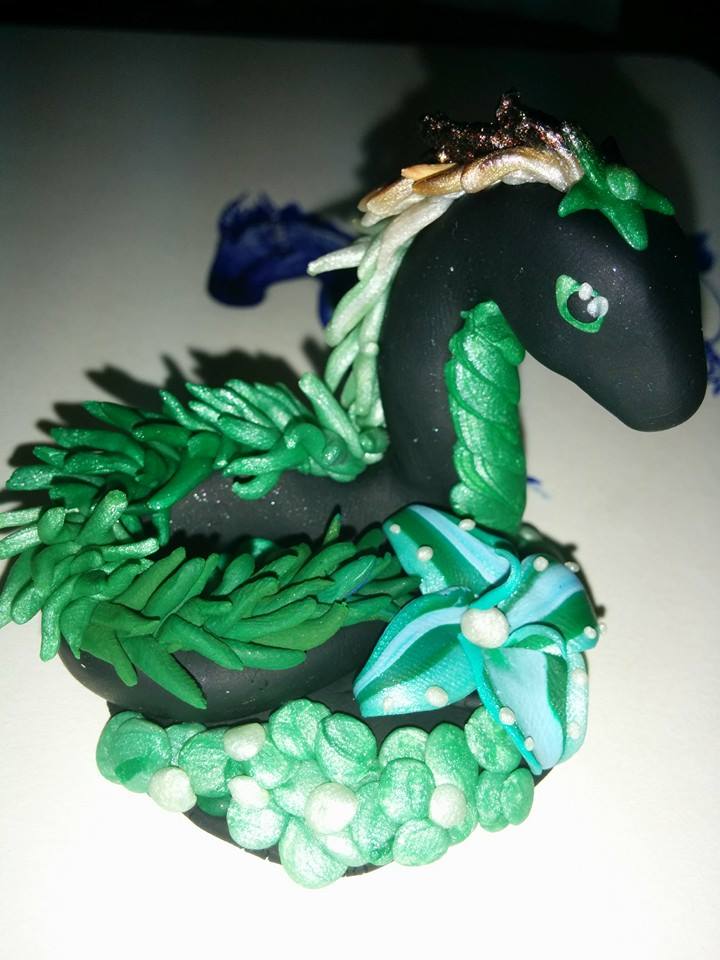 Green and Black Oriental Dragon